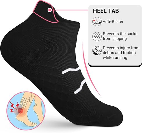 WeciBor Women's Ankle Running Socks, Anti-Blister Cushioned Low Cut Athletic Socks with Heel Tab, 4-Pairs in Kuwait