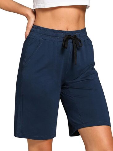 Women's Bermuda Shorts with Pockets Athletic Running Drawstring Lounge Shorts in Saudi Arabia