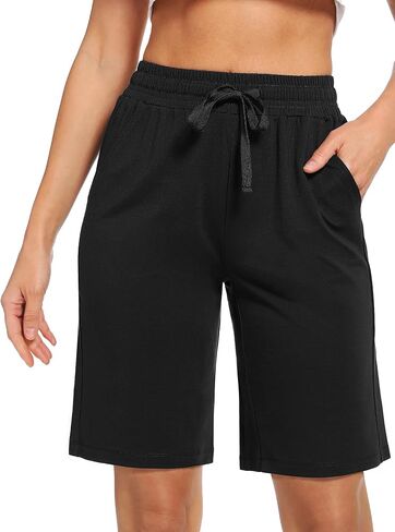Women's Bermuda Shorts with Pockets Athletic Running Drawstring Lounge Shorts in Saudi Arabia