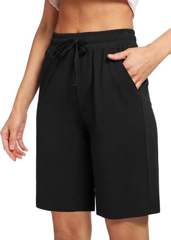 Women's Bermuda Shorts with Pockets Athletic Running Drawstring Lounge Shorts in Saudi Arabia
