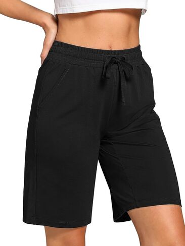 Women's Bermuda Shorts with Pockets Athletic Running Drawstring Lounge Shorts in Saudi Arabia