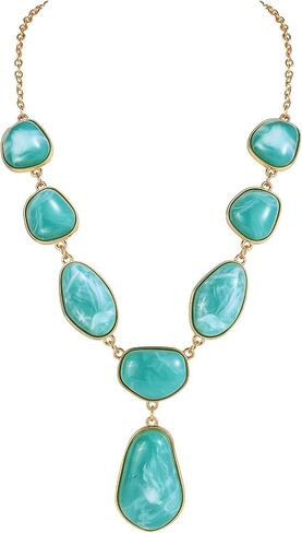 Bocar Bubble Chunky Necklace Alloy Necklace Resin Statement Pendant Necklace for Women in Saudi Arabia