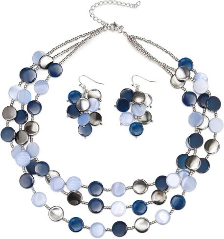Flyonce Statement Necklaces for Women, Fashion Boho Shell Beaded Chunky Collar Necklace Costume Jewelry in Saudi Arabia