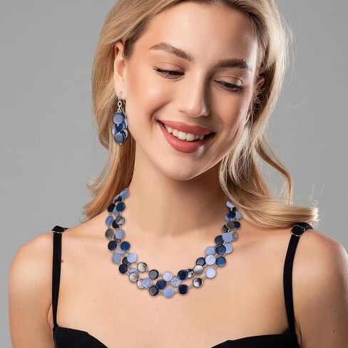 Flyonce Statement Necklaces for Women, Fashion Boho Shell Beaded Chunky Collar Necklace Costume Jewelry in Saudi Arabia