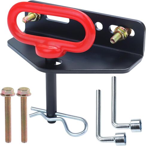 Thick Heavy Duty Steel Universal Zero Turn Mower Trailer Hitch with Red Lawn Mower Trailer Hitch Pin for Tractors and Mowers, Included Carriage Bolt, Nuts and R Clip in Saudi Arabia