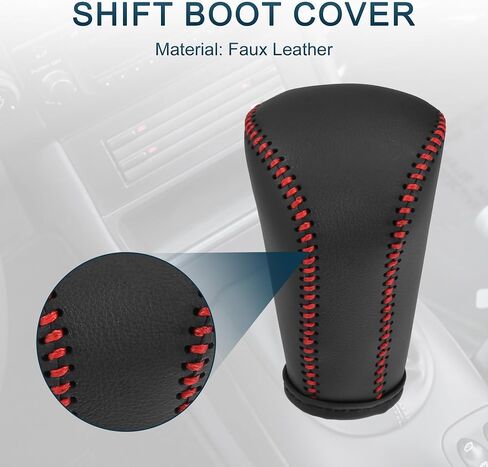 Gear Shift Knob Cover for Buick Excelle 04-12 with Black Stitches Durable | Interior Transmission Shifter Boot Lever Cover Black Faux Leather 1 Pcs in Saudi Arabia
