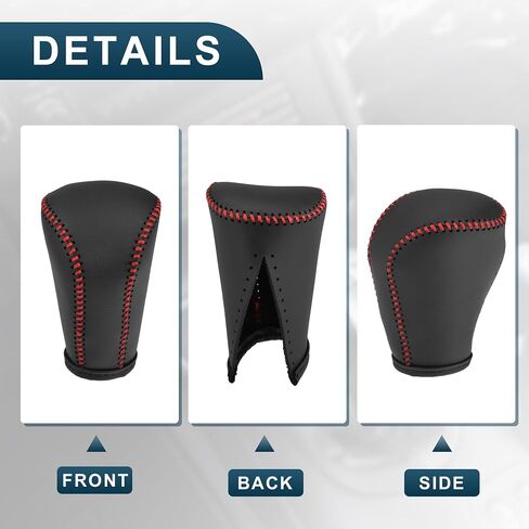 Gear Shift Knob Cover for Buick Excelle 04-12 with Black Stitches Durable | Interior Transmission Shifter Boot Lever Cover Black Faux Leather 1 Pcs in Saudi Arabia
