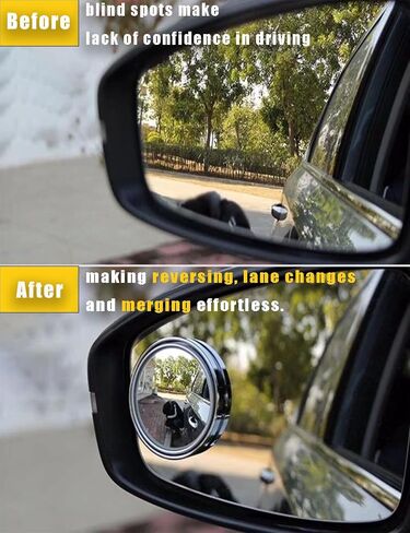 (3 PCS) Car Rear View Mirror and Blind Spot Side Mirror Set, 12'' Universal Panoramic Car Accessories, Easy Clip-On Installation for Cars, Trucks, and SUVs in Saudi Arabia