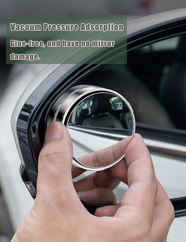 (3 PCS) Car Rear View Mirror and Blind Spot Side Mirror Set, 12'' Universal Panoramic Car Accessories, Easy Clip-On Installation for Cars, Trucks, and SUVs in Saudi Arabia