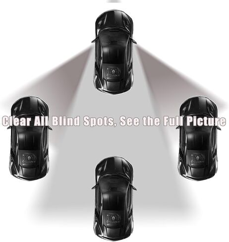 (3 PCS) Car Rear View Mirror and Blind Spot Side Mirror Set, 12'' Universal Panoramic Car Accessories, Easy Clip-On Installation for Cars, Trucks, and SUVs in Saudi Arabia