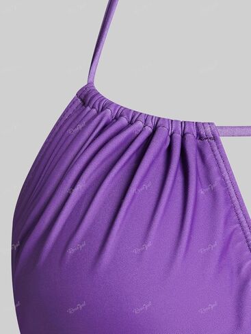 Rosegal 3D Figure Butterfly Printed Halter Ruched Tankini Sswimsuit in Saudi Arabia