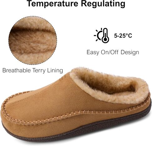 shoeslocker Mens Slippers Comfy Moccasin Slippers Wide Loafer House Shoes Indoor Outdoor in Saudi Arabia