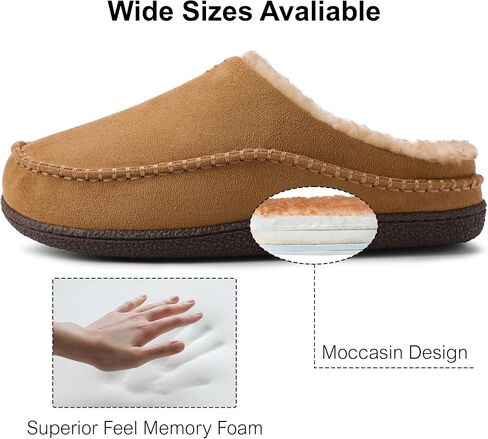 shoeslocker Mens Slippers Comfy Moccasin Slippers Wide Loafer House Shoes Indoor Outdoor in Saudi Arabia