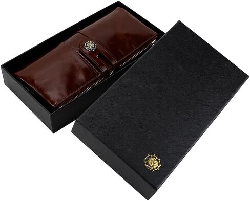 نساء RFID حظر محفظة ناعمة من الجلود القابض مالي سيداتي محفظة حامل البطاقة النحيف منظم zip Pocket (3020-Coffee) in Kuwait