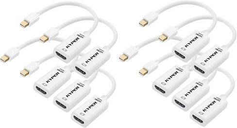 Kyper USKyper-2788 2 Pack Mini DisplayPort to HDMI Mini DP متوافق مع Thunderbolt MacBook Pro، MacBook Air، Mac Mini، Microsoft Surface Pro 3/4، إلخ (2) in Kuwait