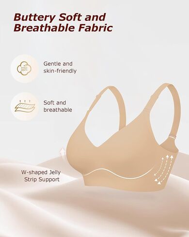 Wireless Comfortable Bra Seamless No Underwire Bras Full Coverage Push Up Women Wirefree Bras with Support in Kuwait