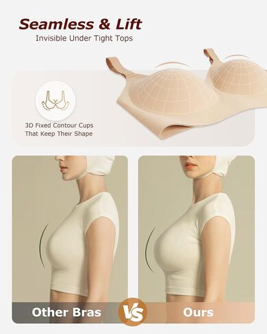 Wireless Comfortable Bra Seamless No Underwire Bras Full Coverage Push Up Women Wirefree Bras with Support in Kuwait