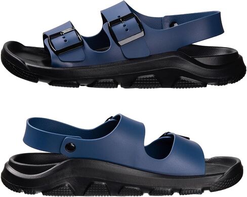 Harssidanzar Summer Mens Sandals مزدوج الشوكة القابلة للتعديل شرائح شاطئ شاطئ مسطحة KM242US in Kuwait