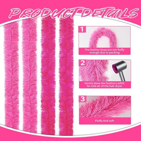 9pcs Feather Boas 5ft Artificial Fluffy Boas Bulk for Wedding Birthday Party Christmas Costume Decor in Saudi Arabia