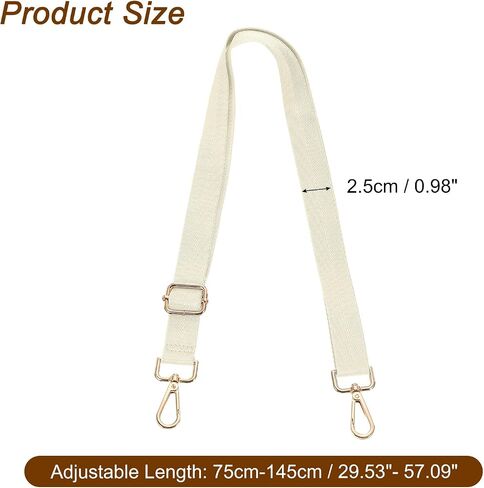 uxcell Wide Shoulder Strap, 2.5cm Adjustable Purse Strap Replacement Crossbody Strap for Shoulder Bag Handbag, Beige, Light Gold Pull Core Buckle in Saudi Arabia