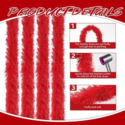 9pcs Feather Boas 5ft Artificial Fluffy Boas Bulk for Wedding Birthday Party Christmas Costume Decor in Saudi Arabia
