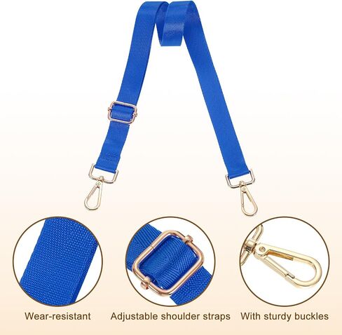 uxcell Wide Shoulder Strap, 2.5cm Adjustable Purse Strap Replacement Crossbody Strap for Shoulder Bag Handbag, Beige, Light Gold Pull Core Buckle in Saudi Arabia