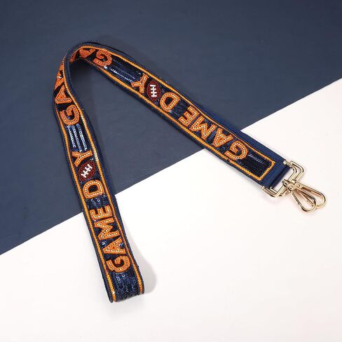 YAHPERN Beaded Purse Straps Game Day Purse Strap Replacement Sequin Crossbody Football Purse Strap for Stadium Clear Bag in Saudi Arabia