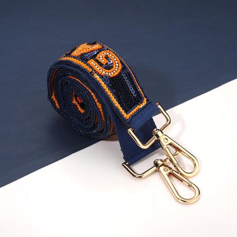 YAHPERN Beaded Purse Straps Game Day Purse Strap Replacement Sequin Crossbody Football Purse Strap for Stadium Clear Bag in Saudi Arabia