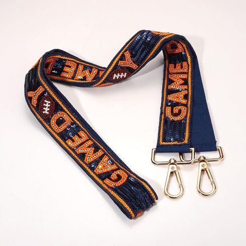 YAHPERN Beaded Purse Straps Game Day Purse Strap Replacement Sequin Crossbody Football Purse Strap for Stadium Clear Bag in Saudi Arabia