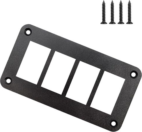 4 Way Rocker Switch Panel Housing Holder, 4 Gang Black Aluminium Rocker Switch Housing Bracket Shell Bracket for Car Truck Marine Boat RV Vehicle in Saudi Arabia