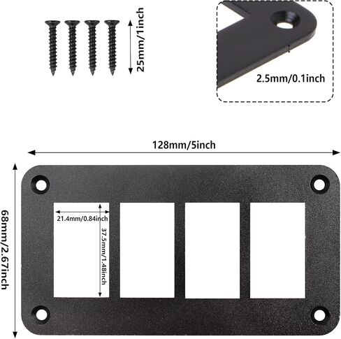 4 Way Rocker Switch Panel Housing Holder, 4 Gang Black Aluminium Rocker Switch Housing Bracket Shell Bracket for Car Truck Marine Boat RV Vehicle in Saudi Arabia