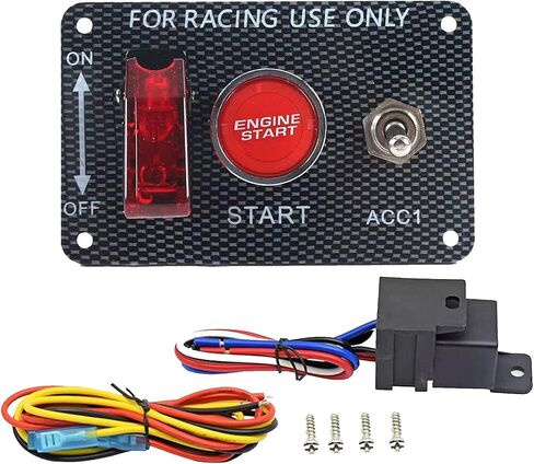 3-in-1 Universal 12V Racing Ignition Switch Panel - Push Button Toggle for Race Car, Boat, Truck in Saudi Arabia