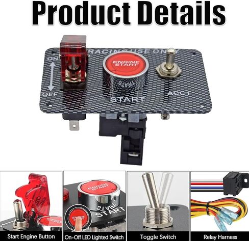 3-in-1 Universal 12V Racing Ignition Switch Panel - Push Button Toggle for Race Car, Boat, Truck in Saudi Arabia