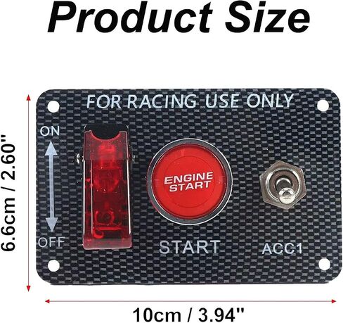 3-in-1 Universal 12V Racing Ignition Switch Panel - Push Button Toggle for Race Car, Boat, Truck in Saudi Arabia