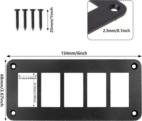 4 Way Rocker Switch Panel Housing Holder, 4 Gang Black Aluminium Rocker Switch Housing Bracket Shell Bracket for Car Truck Marine Boat RV Vehicle in Saudi Arabia