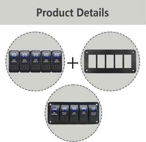 4 Way Rocker Switch Panel Housing Holder, 4 Gang Black Aluminium Rocker Switch Housing Bracket Shell Bracket for Car Truck Marine Boat RV Vehicle in Saudi Arabia