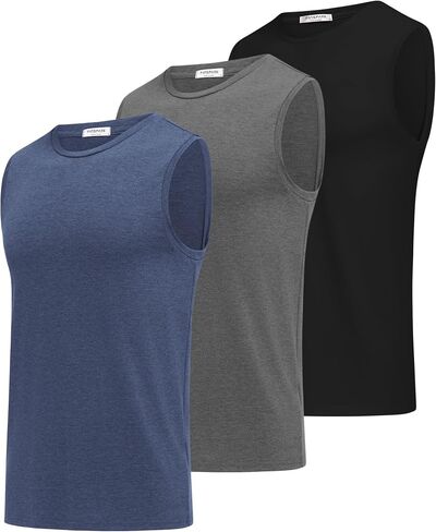 Pinspark Men's 3 Pack Pack Tank Tops قمصان الصالة الرياضية بلا أكمام القمصان الجافة الجافة القمصان العضلية للرجال in Kuwait