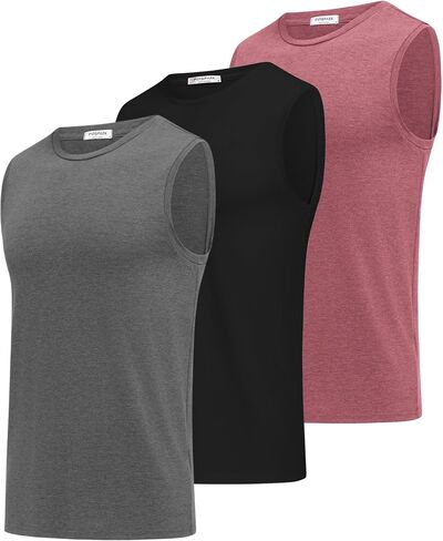 Pinspark Men's 3 Pack Pack Tank Tops قمصان الصالة الرياضية بلا أكمام القمصان الجافة الجافة القمصان العضلية للرجال in Saudi Arabia