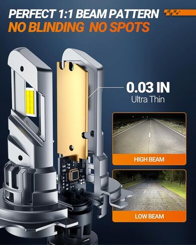 SEALIGHT H13/9008 𝗛𝗲𝗮𝗱𝗹𝗶𝗴𝗵𝘁 Bulbs, 900% 55,000LM Ultra Bright, 6500K Cool White High Power, 20000RPM Cooling Fan, IP68 Waterproof H13/9008 Fog Lights, Plug-N-Play, Pack of 2 in Saudi Arabia