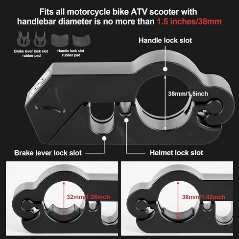 PSLER Motorcycle Lock - Universal Anti-Theft Brake & Throttle Lock for Motorcycles, ATVs, Scooters & Dirt Bikes (Red) in Saudi Arabia