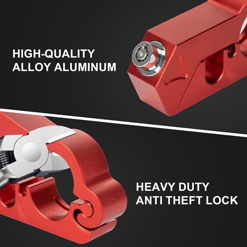 PSLER Motorcycle Lock - Universal Anti-Theft Brake & Throttle Lock for Motorcycles, ATVs, Scooters & Dirt Bikes (Red) in Saudi Arabia