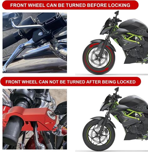 PSLER Motorcycle Lock - Universal Anti-Theft Brake & Throttle Lock for Motorcycles, ATVs, Scooters & Dirt Bikes (Red) in Saudi Arabia