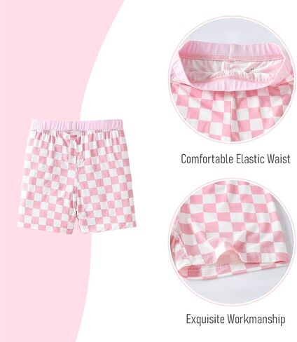 OPAWO Bamboo Pajamas Toddler Boy Clothes Checkered Tee and Shorts 2 Piece Summer Bamboo Baby Pajamas Sleepwear Pjs Set 12M-5T in Saudi Arabia