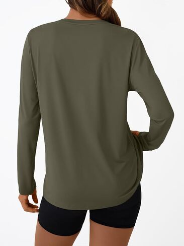 Outomet Long Sleeve Tops Tops Crew Neck Gym قمصان رياضية المشي لمسافات طويلة in Saudi Arabia