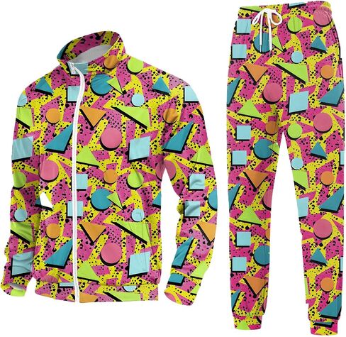 EVEDESIGN TRACK SUITS MENS SET - ARTRO 80S و 90S COSTUMES FORFICS للركض والتزلج وملابس التآكل غير الرسمية - بدلات عرق للرجال in Kuwait