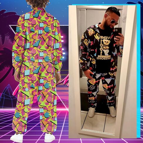 EVEDESIGN TRACK SUITS MENS SET - ARTRO 80S و 90S COSTUMES FORFICS للركض والتزلج وملابس التآكل غير الرسمية - بدلات عرق للرجال in Kuwait