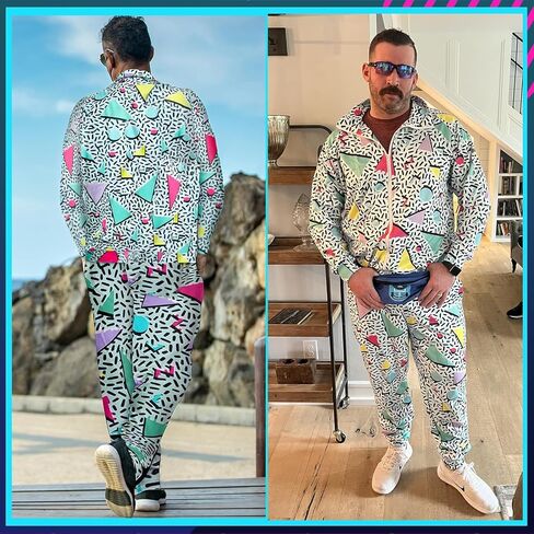 EVEDESIGN TRACK SUITS MENS SET - ARTRO 80S و 90S COSTUMES FORFICS للركض والتزلج وملابس التآكل غير الرسمية - بدلات عرق للرجال in Kuwait