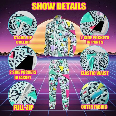 EVEDESIGN TRACK SUITS MENS SET - ARTRO 80S و 90S COSTUMES FORFICS للركض والتزلج وملابس التآكل غير الرسمية - بدلات عرق للرجال in Kuwait