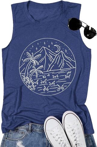 Graphic T-Shirts for Women Hiking Camping Trip Compass Printed Vintage Summer Casual Tees Holiday Workout Tops in Saudi Arabia
