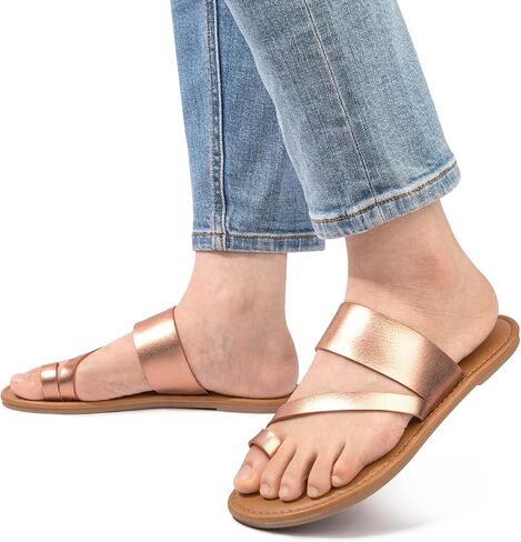 Huayuanwell Women's Slide Sandals Slip On Flat Sandals Flip Flop Thong Sandals Casual Summer Sandals in Saudi Arabia